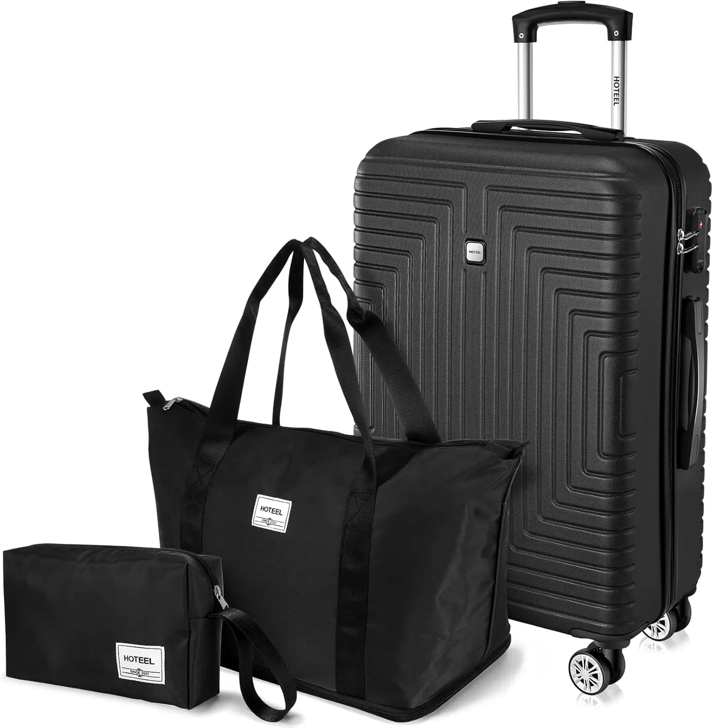 Ensemble de bagages 3 pièces Valises à coque dure - Boîte d'emballage de voyage avec roue et sac à main