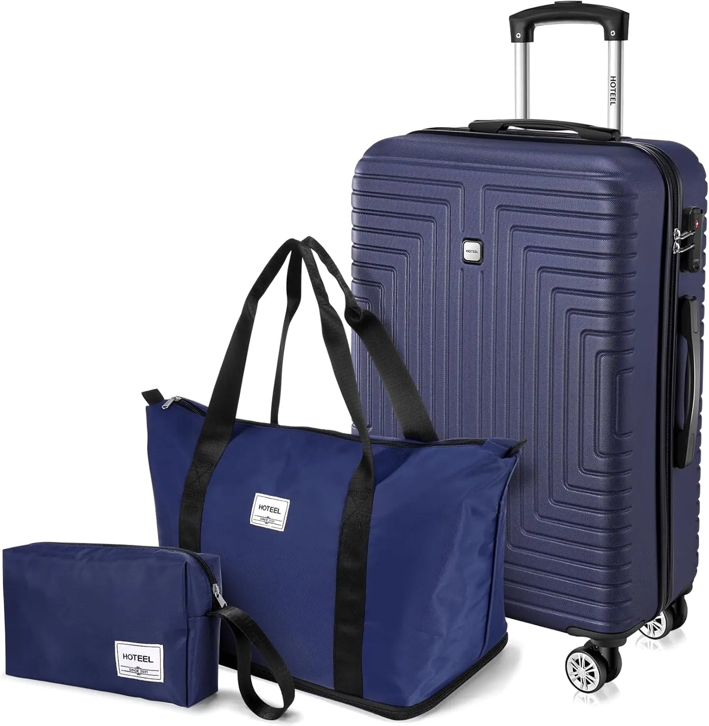 Ensemble de bagages 3 pièces Valises à coque dure - Boîte d'emballage de voyage avec roue et sac à main