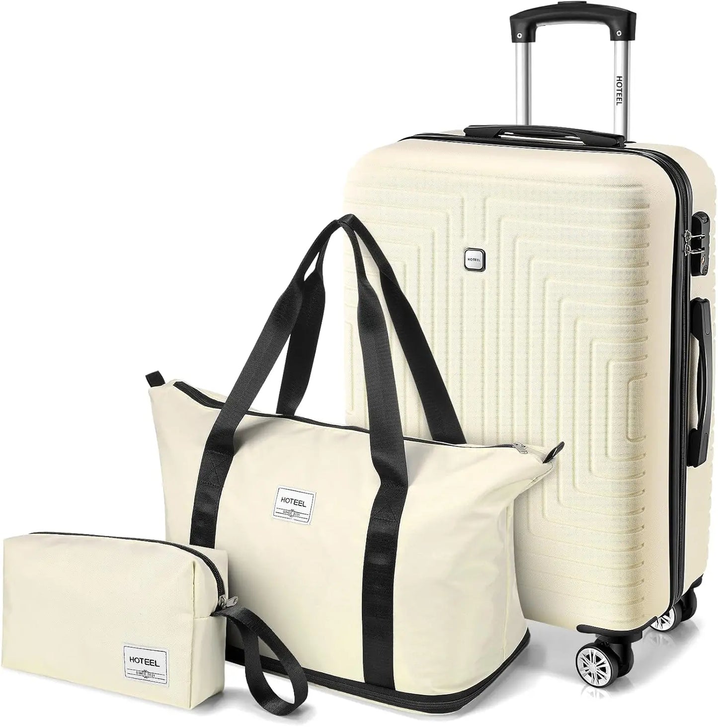 Ensemble de bagages 3 pièces Valises à coque dure - Boîte d'emballage de voyage avec roue et sac à main