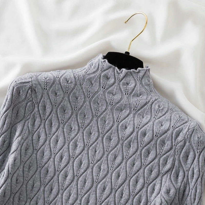 Pull fin col rond femme