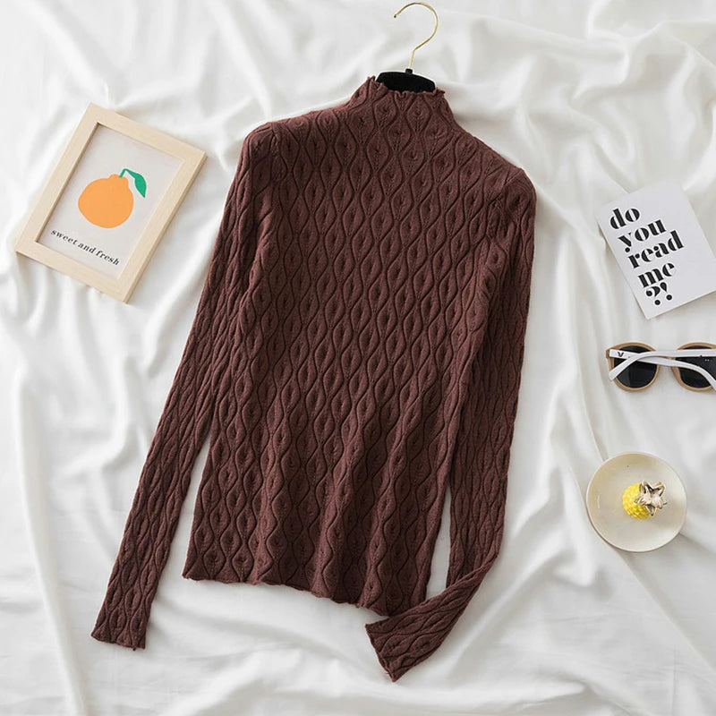 Pull fin col rond femme