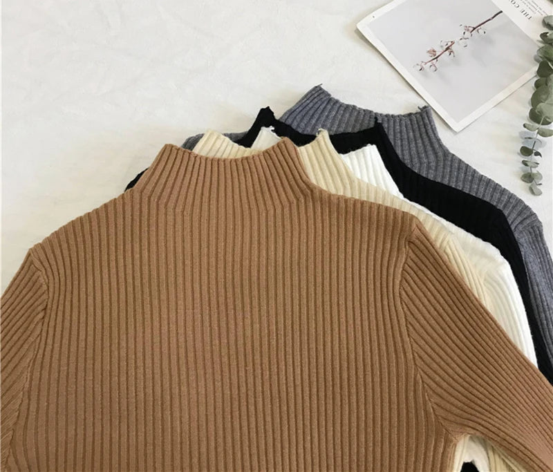Pull col montant femme