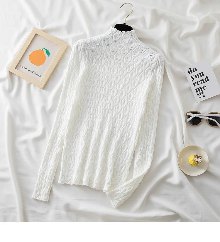 Pull fin col rond femme