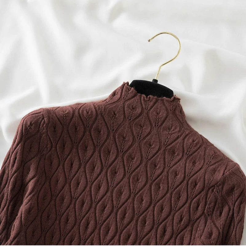 Pull fin col rond femme
