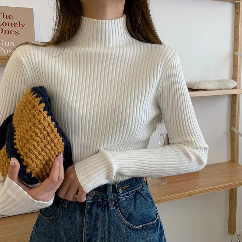 Pull col montant femme