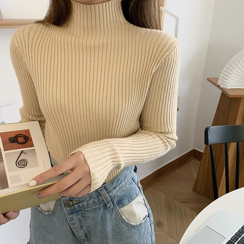 Pull col montant femme