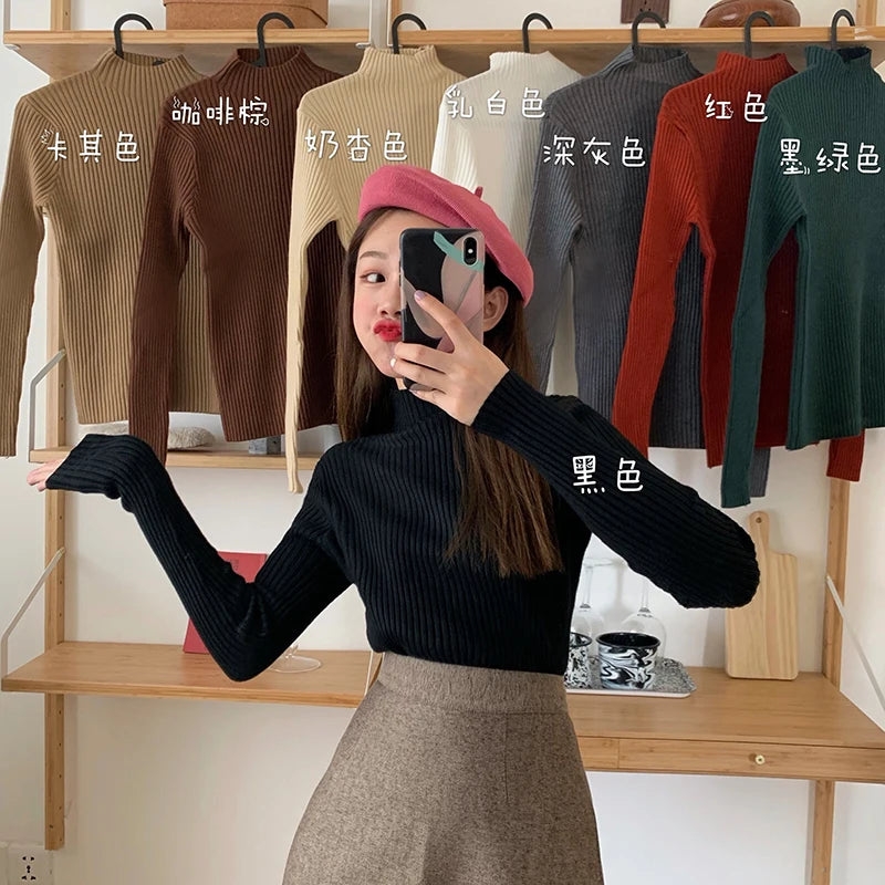 Pull col montant femme