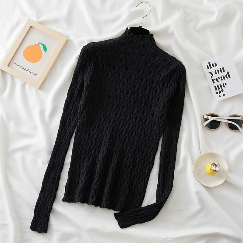 Pull fin col rond femme