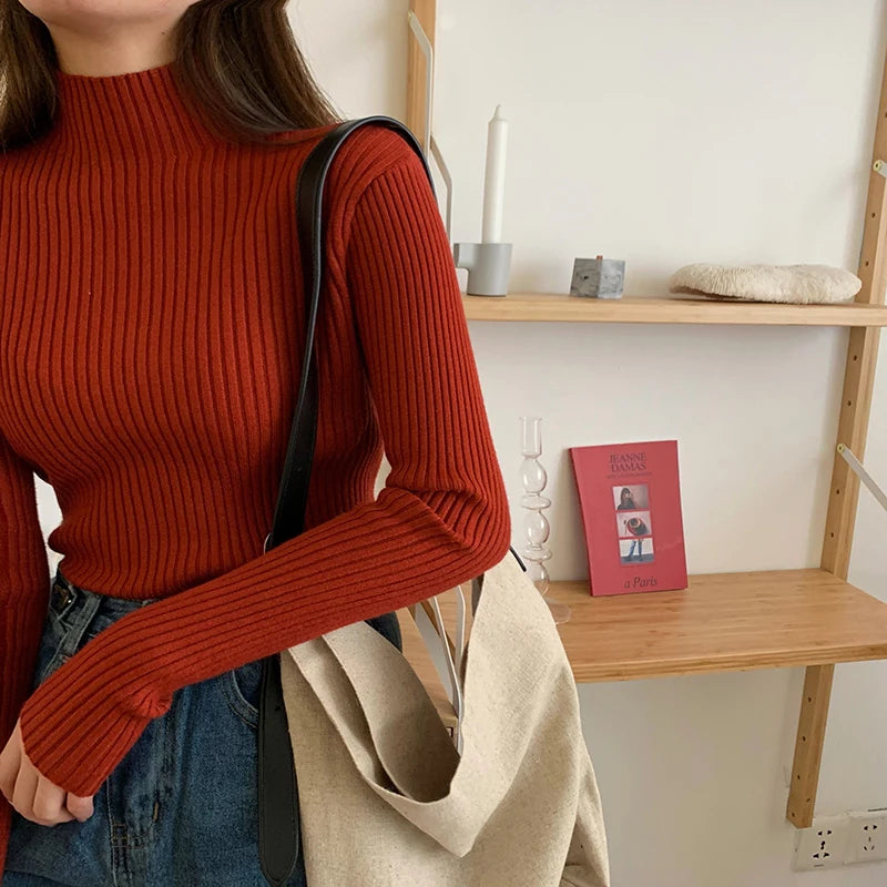 Pull col montant femme