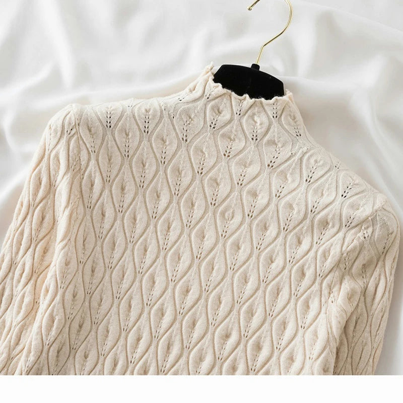 Pull fin col rond femme