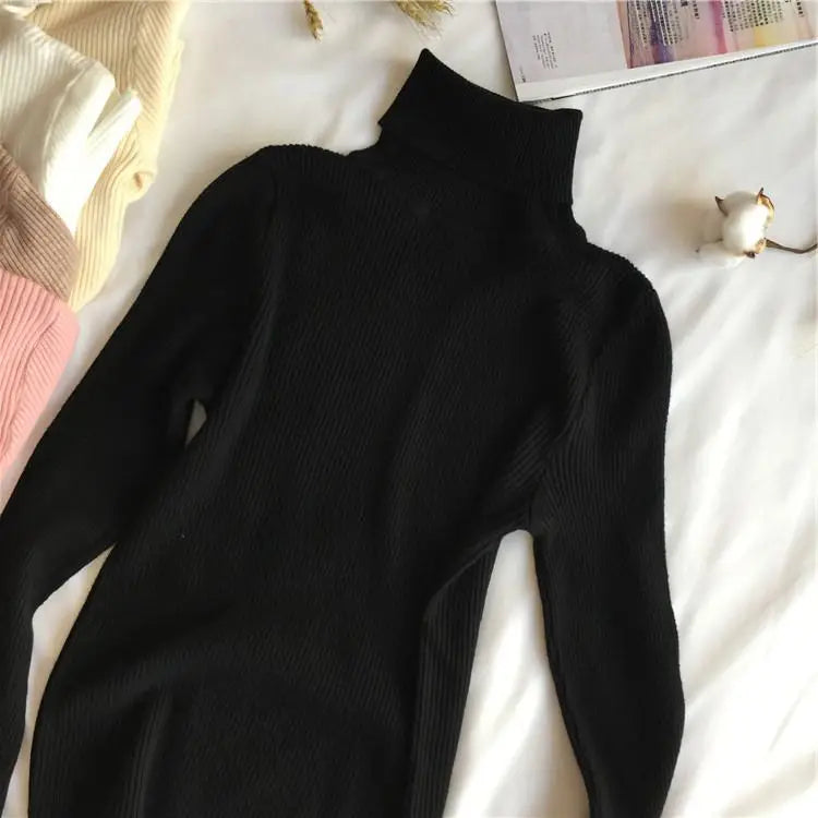 Pull col roulé femme