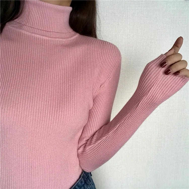 Pull col roulé femme