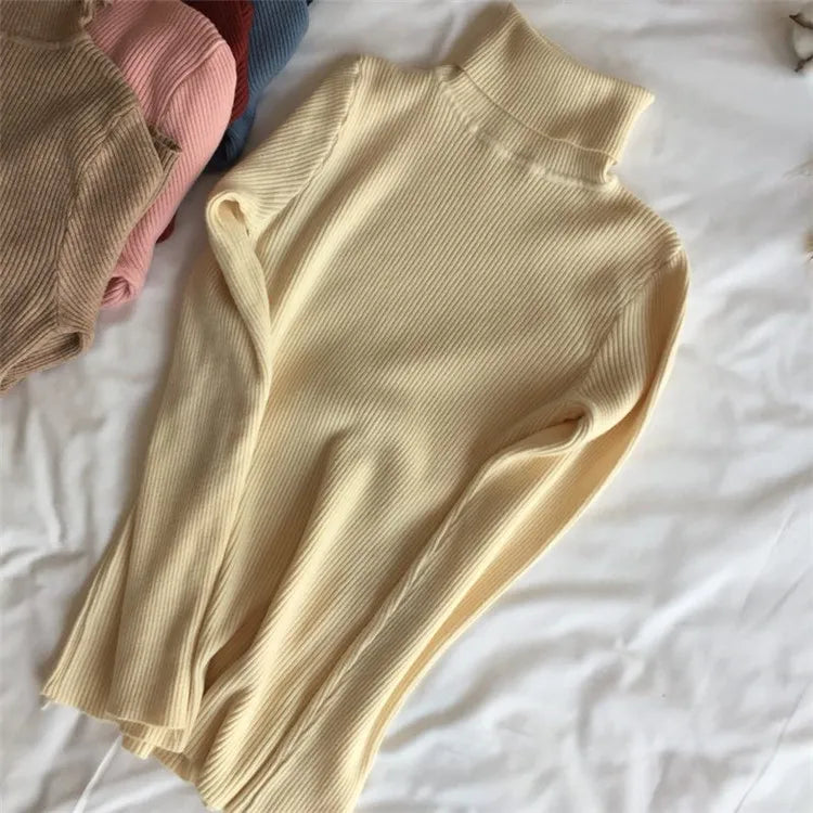 Pull col roulé femme