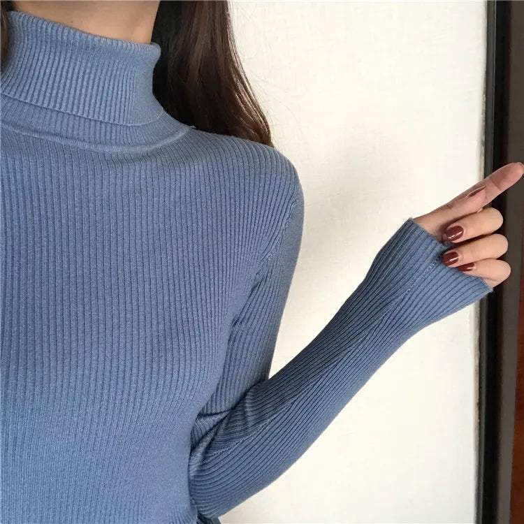 Pull col roulé femme