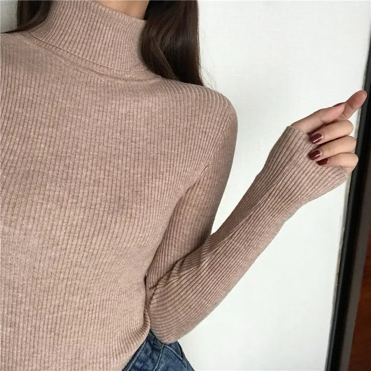 Pull col roulé femme