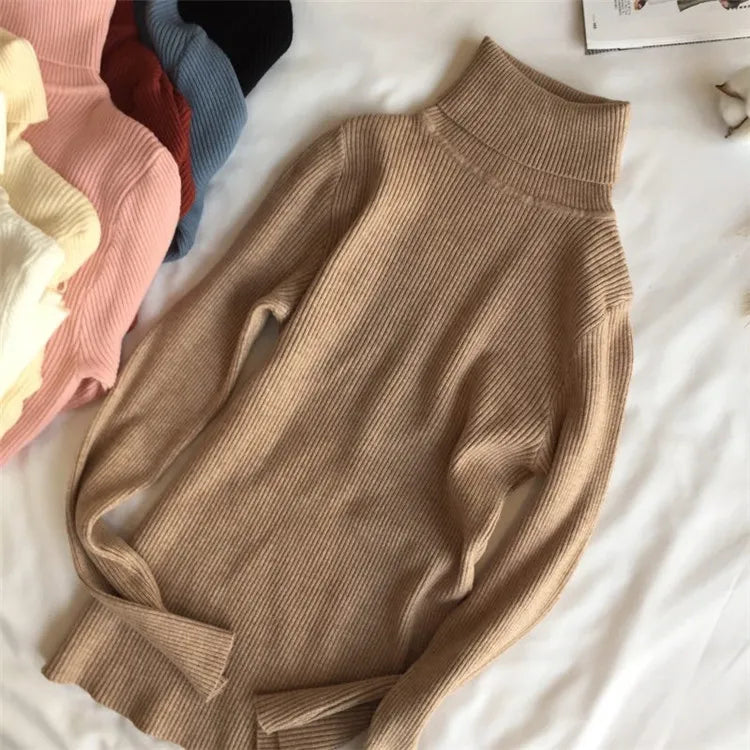 Pull col roulé femme