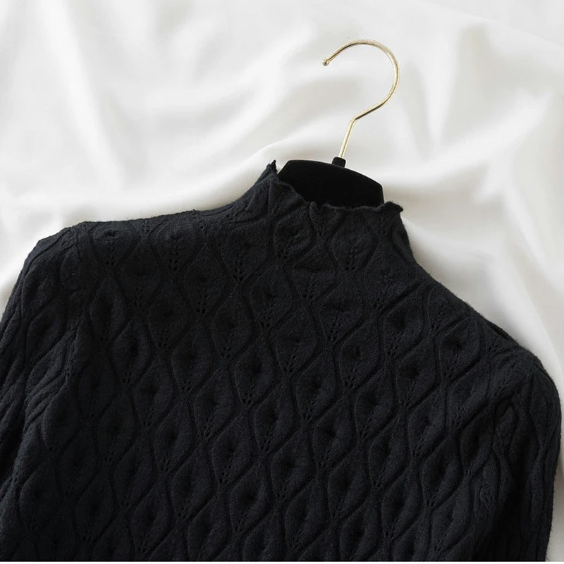 Pull fin col rond femme