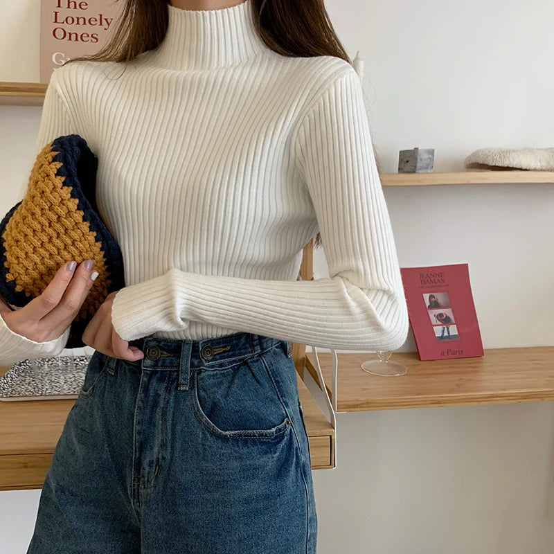 Pull col montant femme
