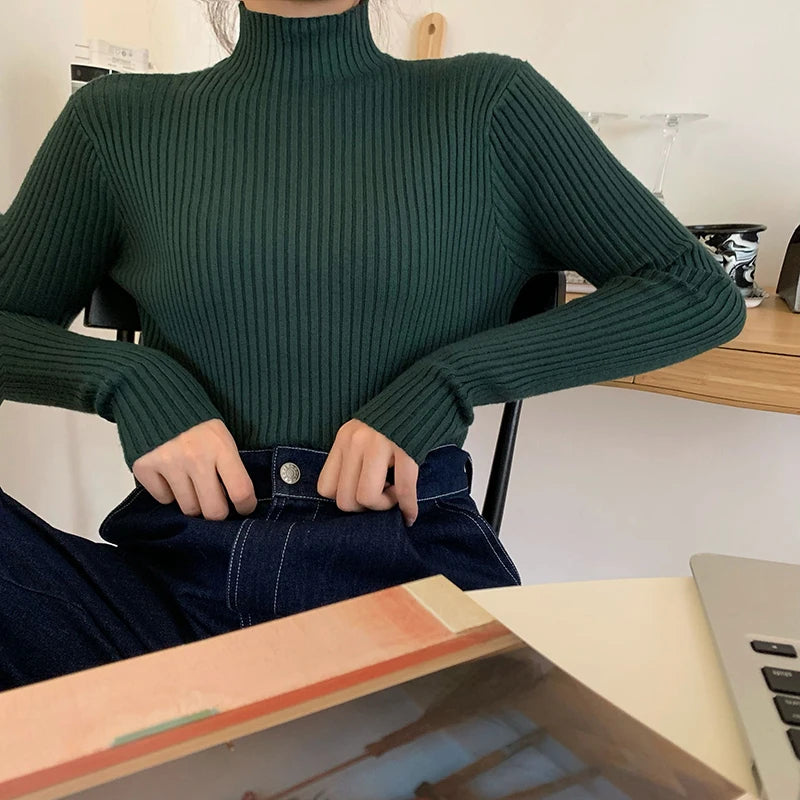 Pull col montant femme