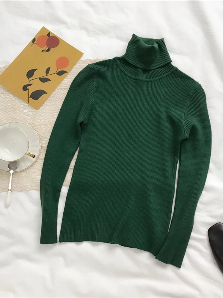 Pull col roulé femme
