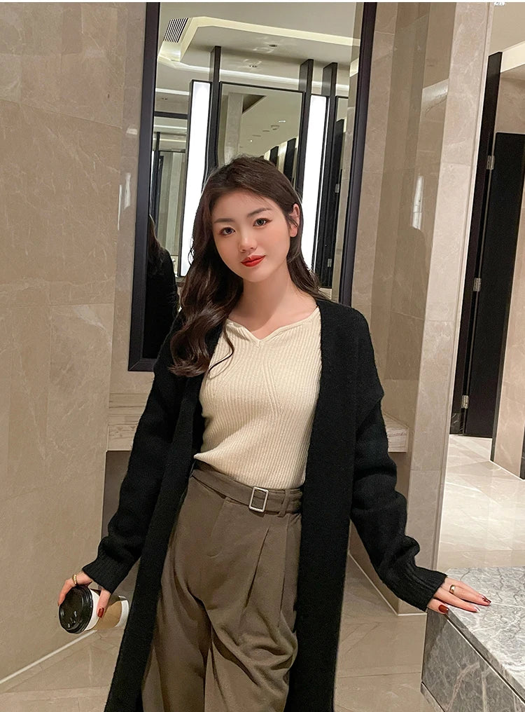 Pull col V femme