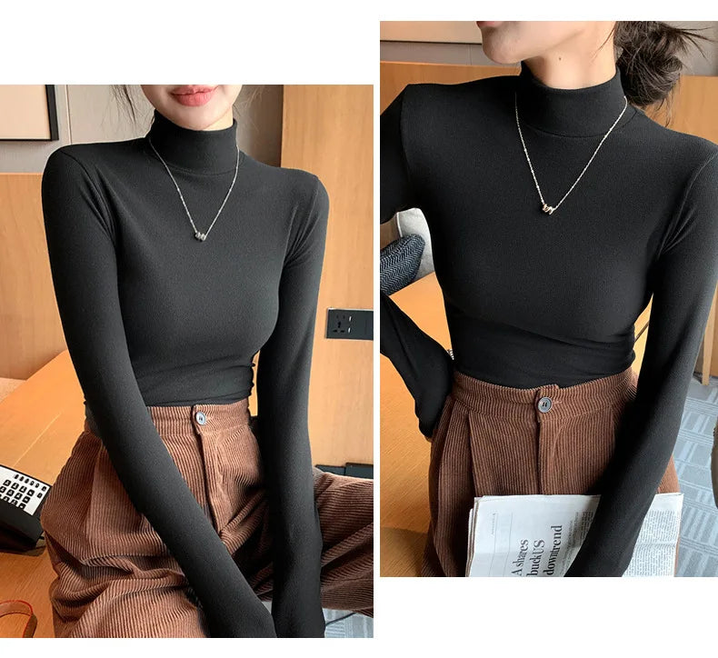 Pull col montant femme