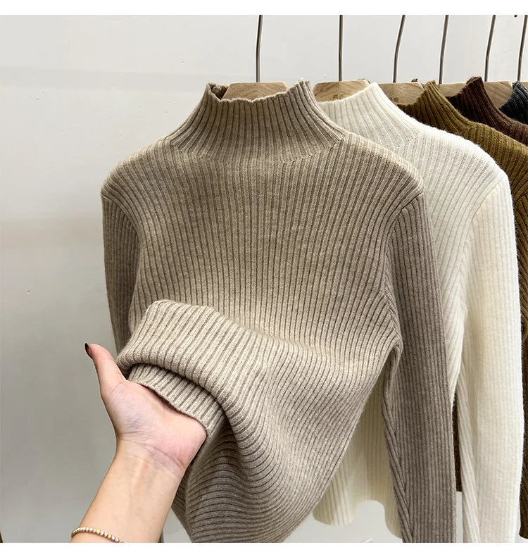 Pull col montant femme