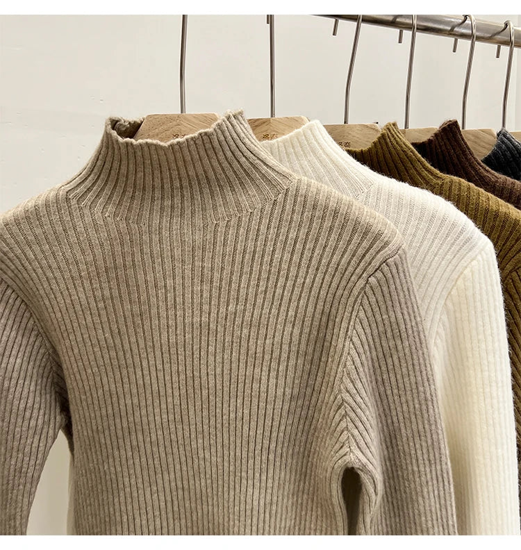 Pull col montant femme
