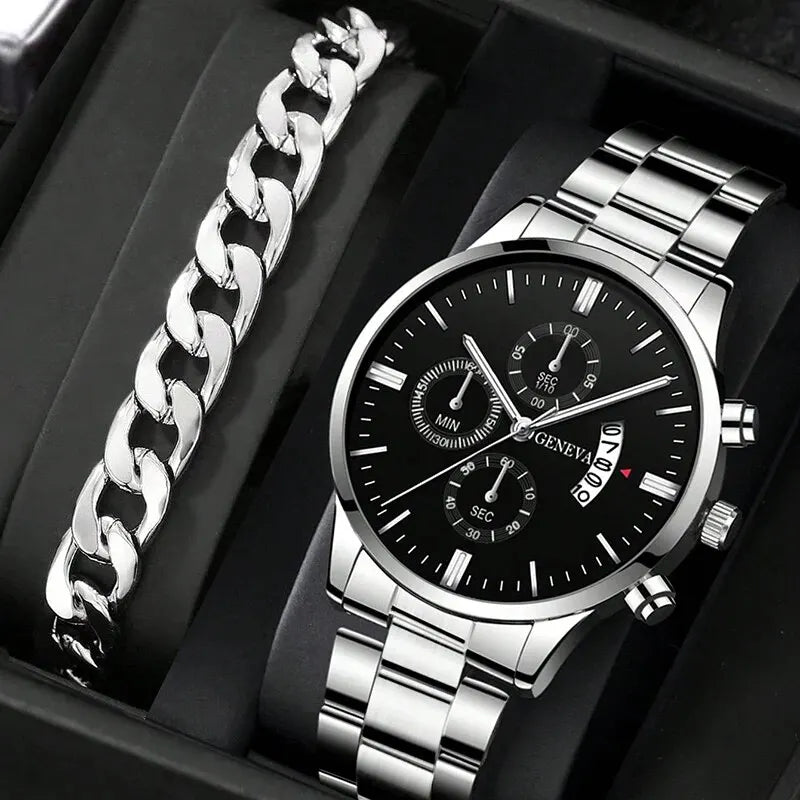 Montre + gourmette homme