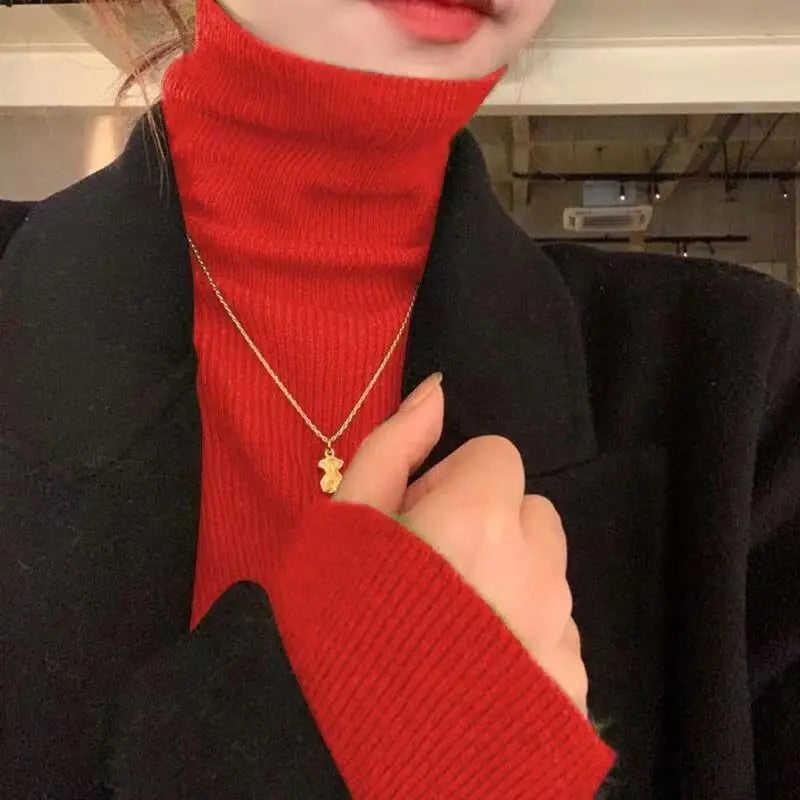 Pull col roulé femme