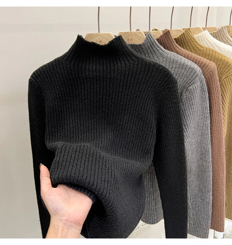 Pull col montant femme