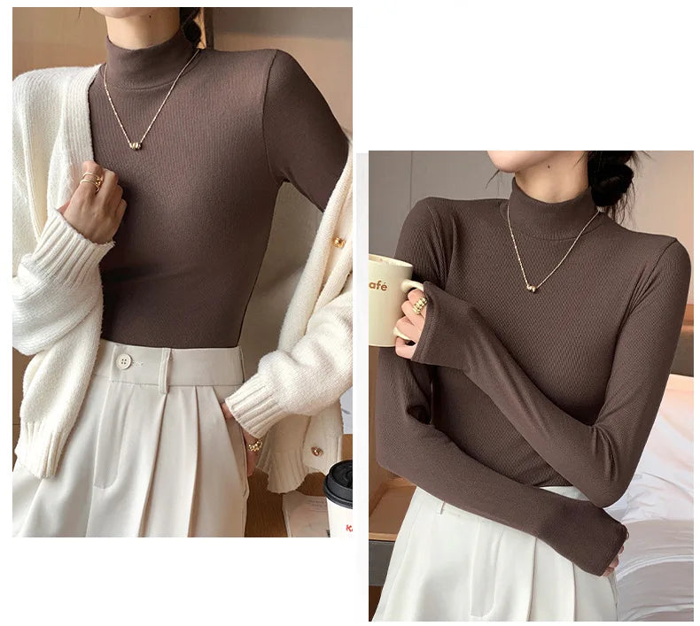 Pull col montant femme