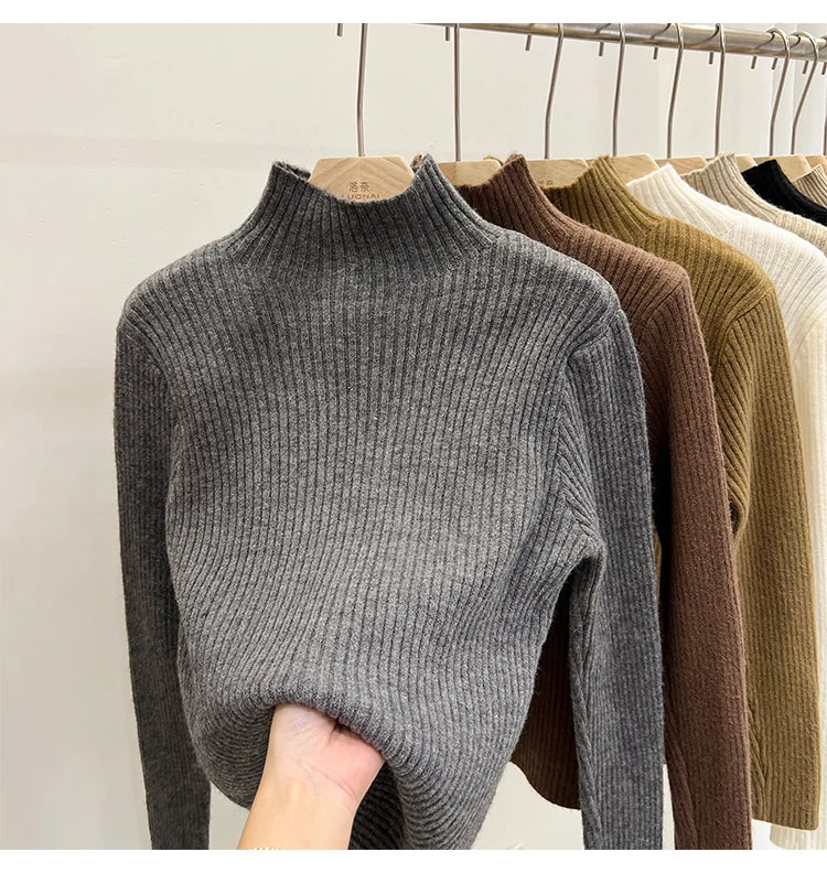 Pull col montant femme