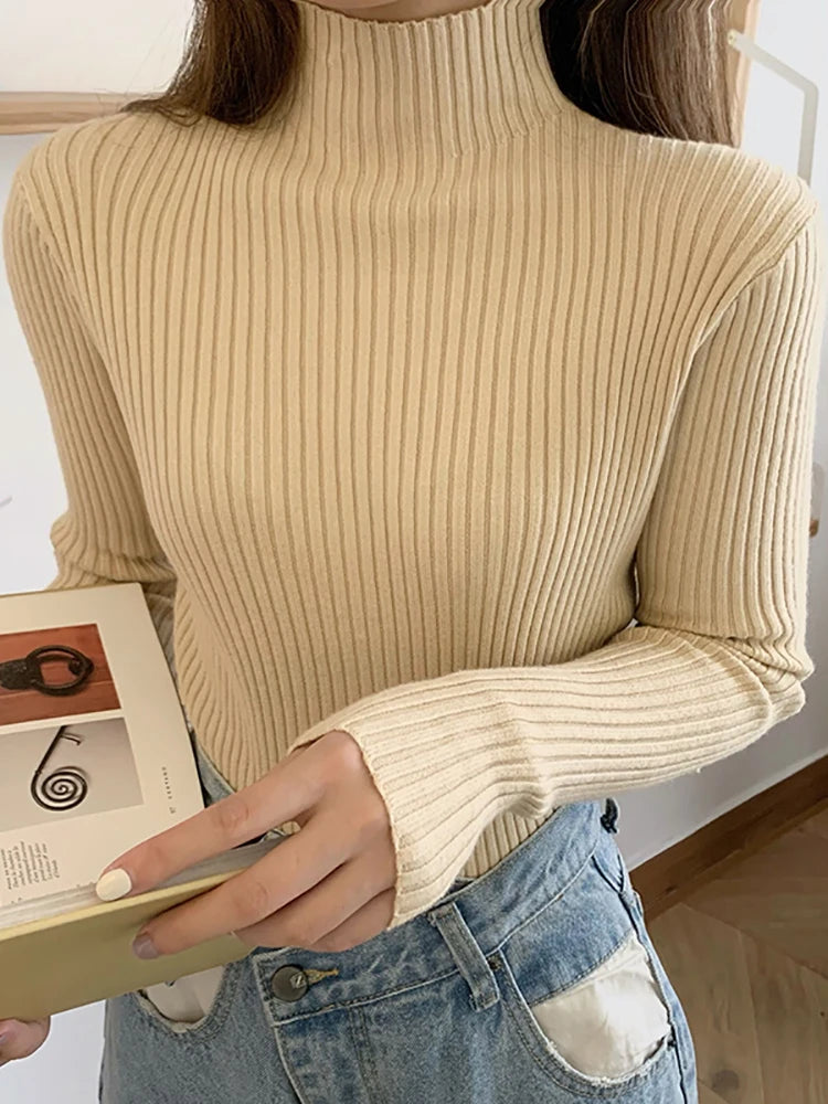 Pull col montant femme