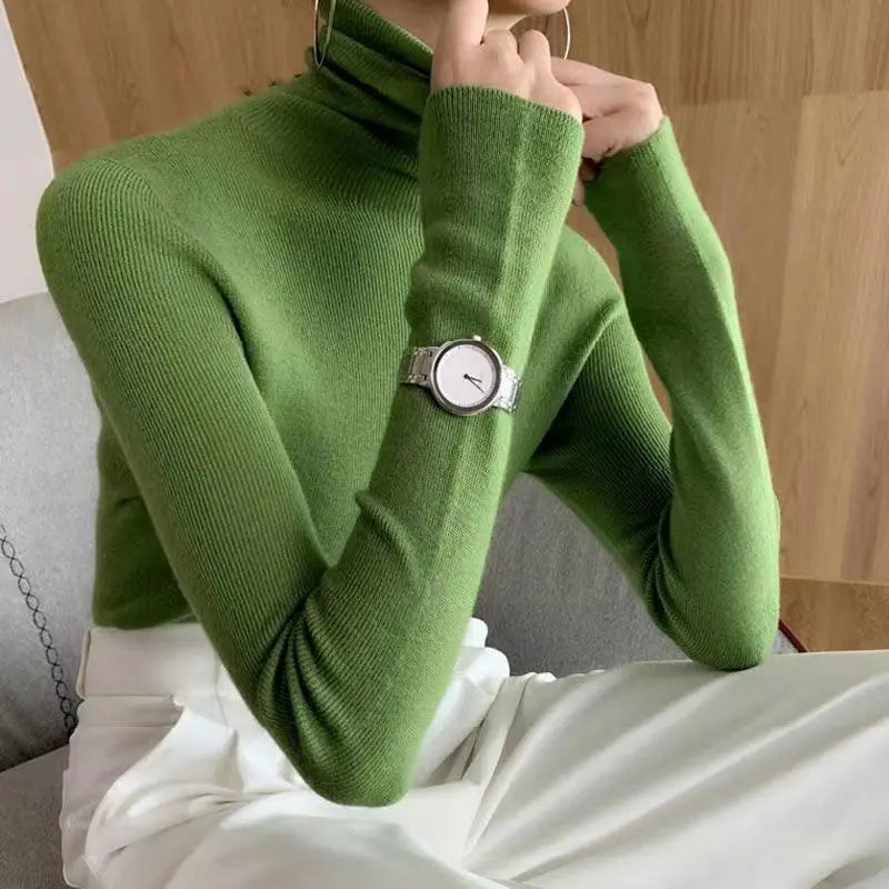 Pull col roulé femme