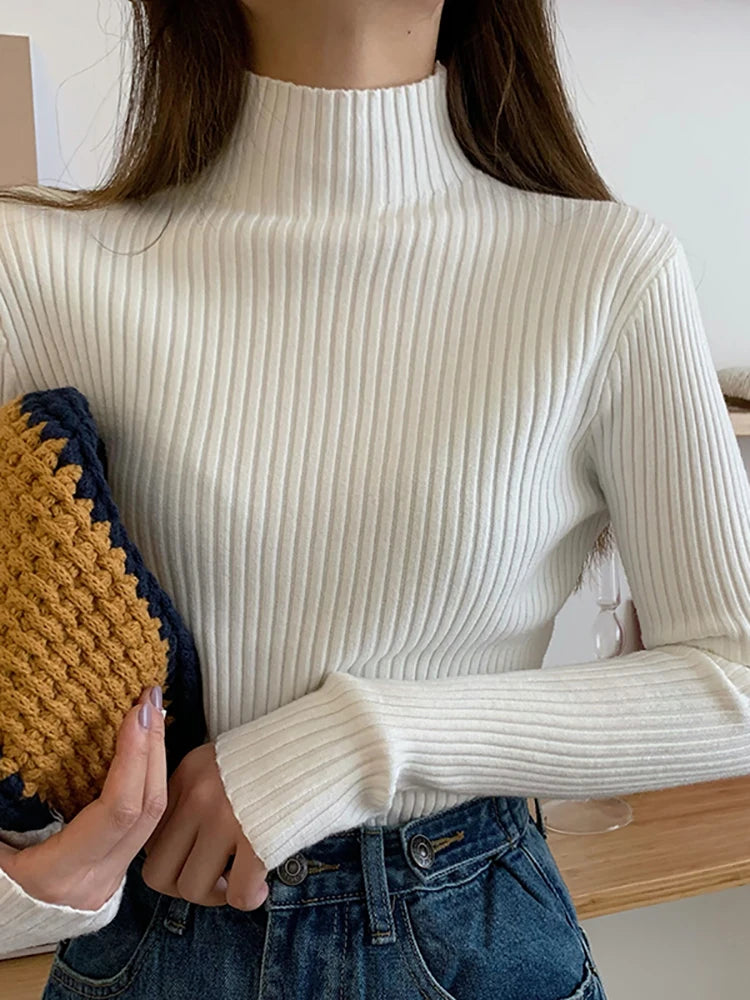 Pull col montant femme