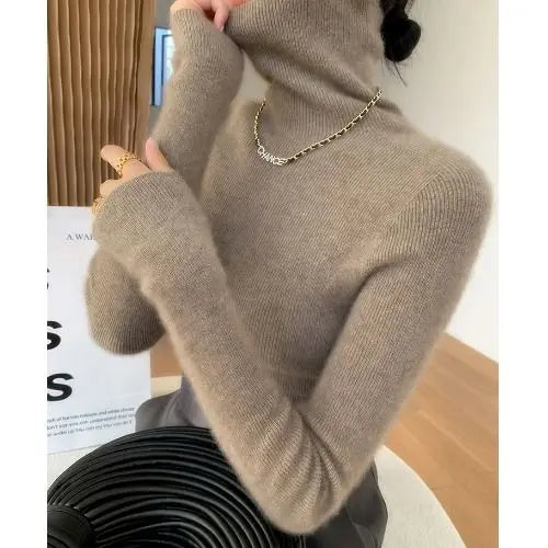 Pull col roulé femme
