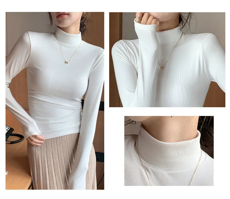 Pull col montant femme