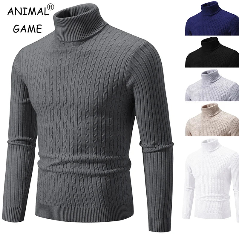 Pull col roulé homme