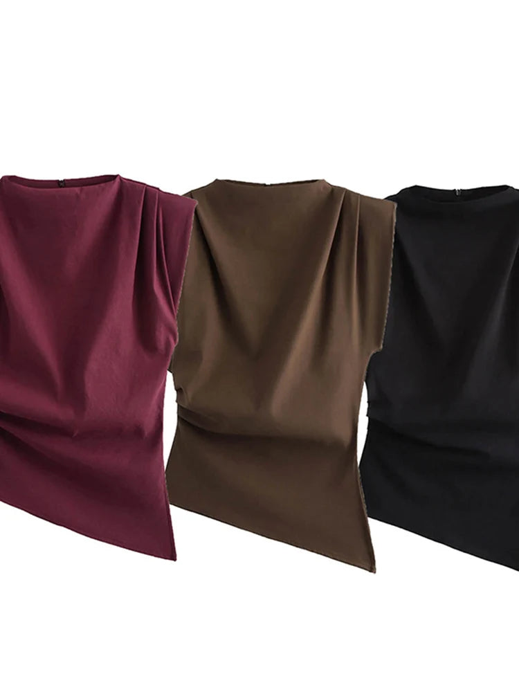 T-shirt asymétrique, élégant femme
