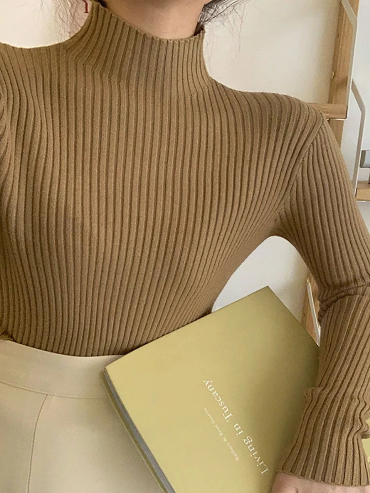 Pull col montant femme