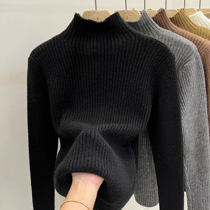 Pull col montant femme