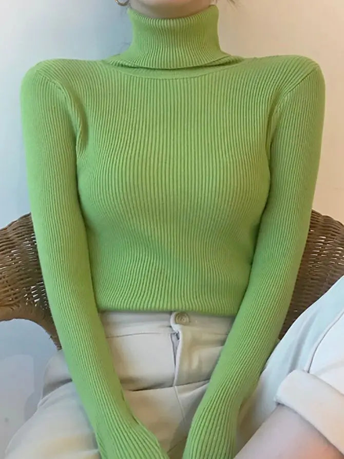 Pull col roulé femme