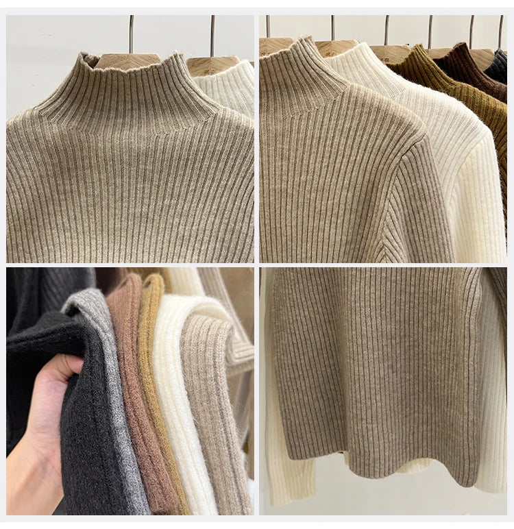Pull col montant femme