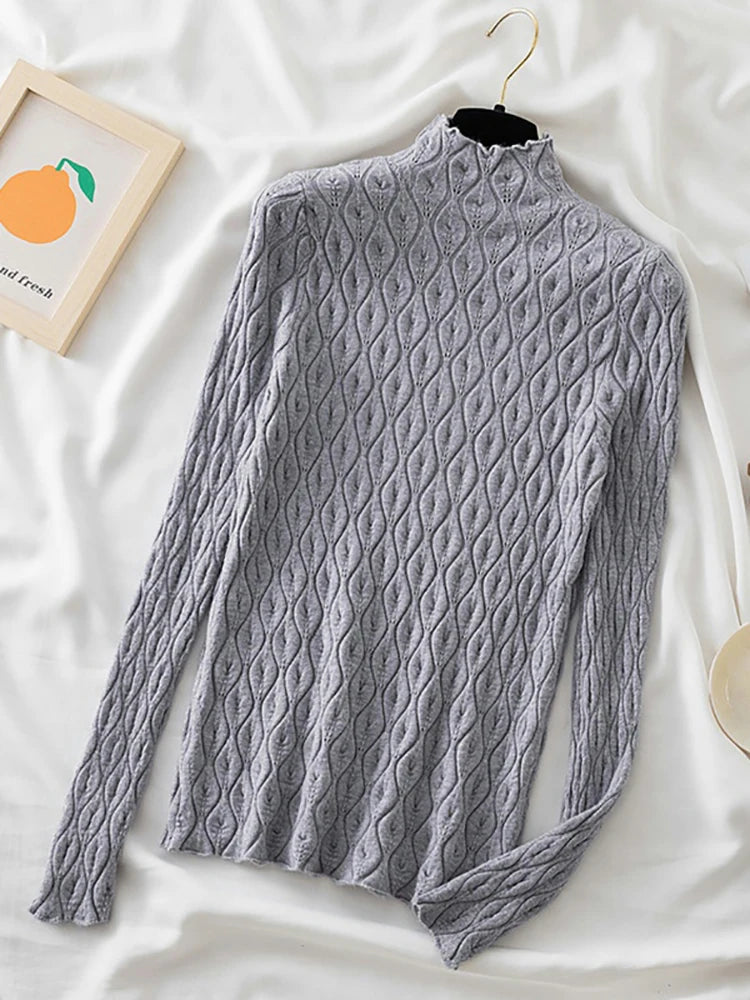 Pull fin col rond femme