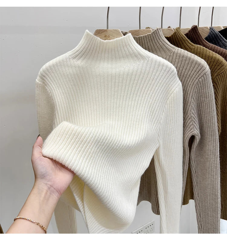 Pull col montant femme