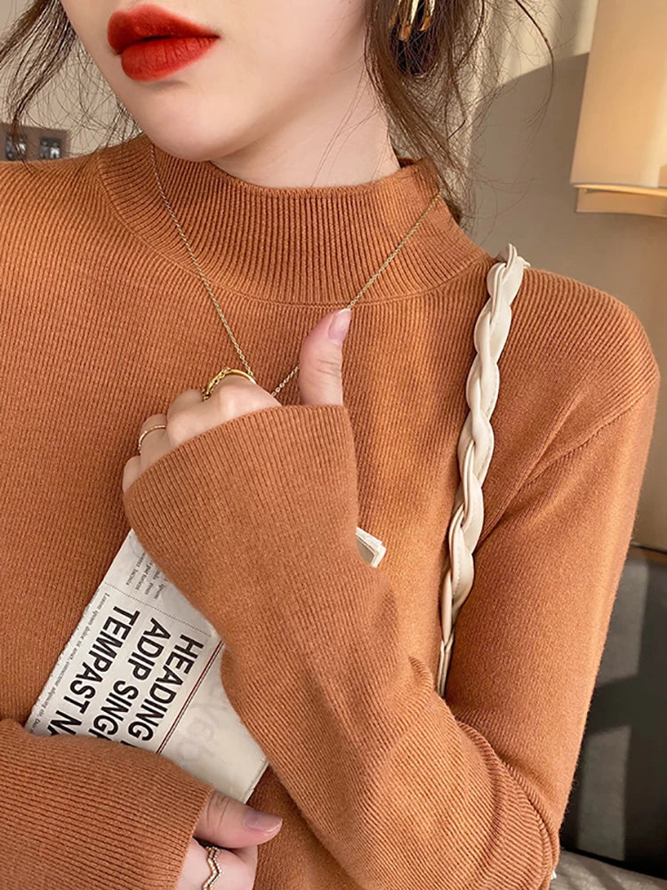 Pull col montant femme