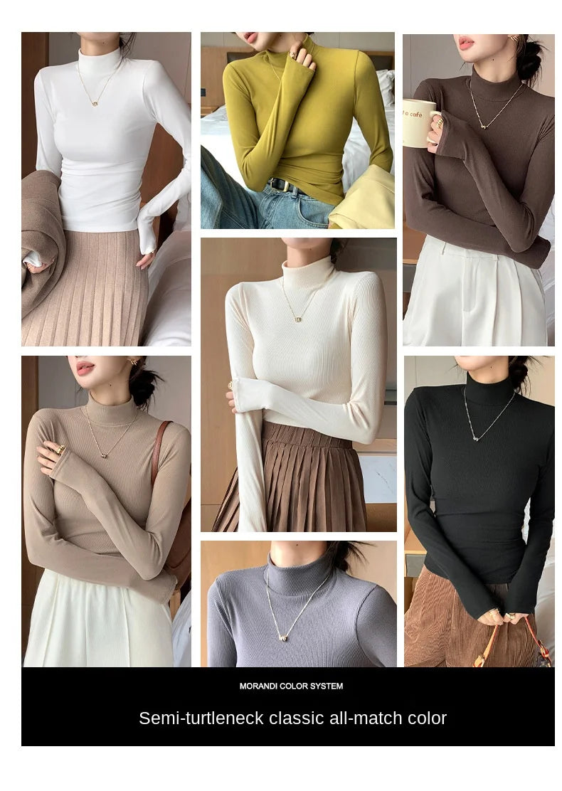 Pull col montant femme