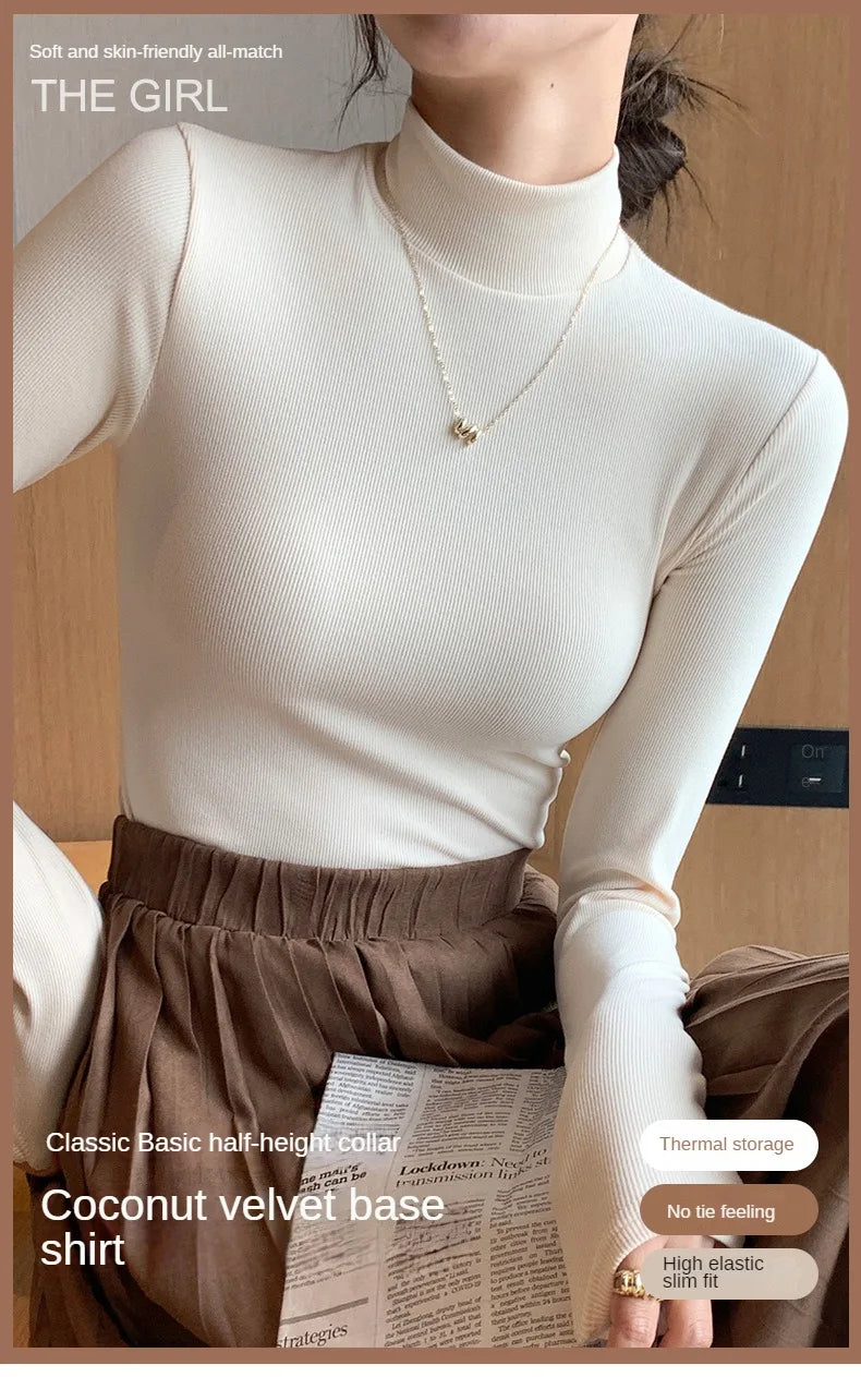 Pull col montant femme