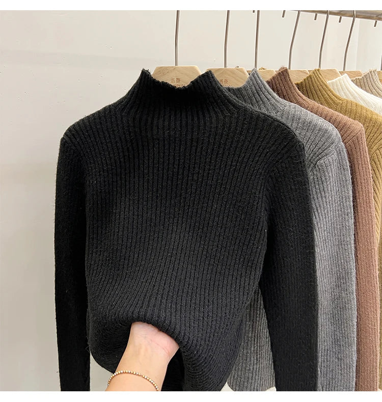 Pull col montant femme